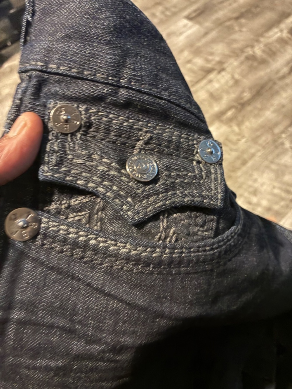 True Religion Jeans Men’s SZ 44 Ricky Big QT Blue Black Grey Made In Usa - Picture 16 of 16